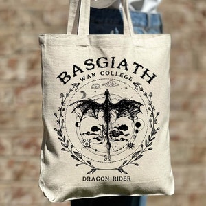 Fourth Wing Tote Bag, Basgiath War College, Gifts For Readers, Booktok Merch, Fantasy Books, Bookish Gift Tote Bag, Dragon Rider,Book lover