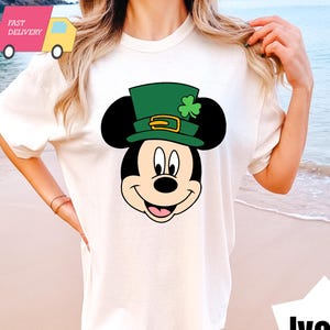 COMFORT COLORS Disney St Patrick&#39;s Day Shirt, Mickey And Friends St Paddys Shirt, Disney 2024 Holiday Shirt, Pluto Tee, Goofy Tee, Daisy
