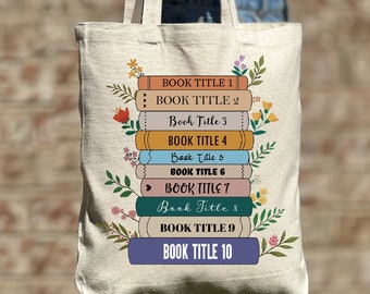 Custom Book Tote Bag, Bookish Personalized Tote Bag,Bookish Gift Idea, Book Lover Gift Idea, Cute Book Bag,Aesthetic Bag, Casual Canvas Tote