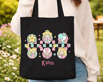 Benutzerdefinierte Prinzessin Peach Einkaufstasche Disney süße Einkaufstasche, Disney Einkaufstasche Disney Urlaub Einkaufstasche, Disney Prinzessin personalisierte Tasche