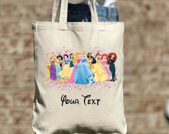 Benutzerdefinierte alle Disney Princess Squad Einkaufstasche Disney Einkaufstasche, Disney Einkaufstasche Disney Urlaub Einkaufstasche, Disney Prinzessin personalisierte Einkaufstasche