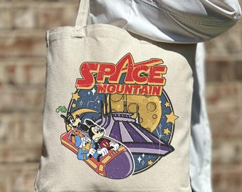 Disney Space Mountain Tote Bag, Disney Mickey Friends Bag, Disney Trip Bag, Cute Disney Princess Bag, Disneyworld Funny Trip Bag