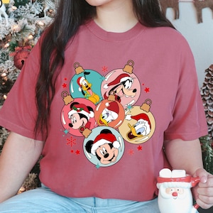 Comfort Colors Mickey and Friends Characters Christmas T-shirt,Disney Christmas Tee,Mickey&#39;s Very Merry Xmas Party,Disneyland Vacation Shirt