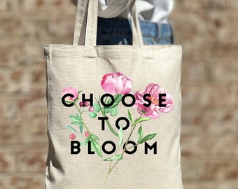 Wählen Sie zwischen Bloom Tragetasche, niedlicher Blumeneinkaufstasche, Schultertasche, Blumen-Einkaufstasche, ästhetischer Tasche, lässiger Canvas-Einkaufstasche, niedlicher Einkaufstasche
