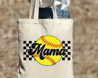 Bolso de mano de mamá de béisbol, bolso de mano de béisbol de madre, bolso de mano de madre de béisbol, regalo del día de la madre, bolso de mano lindo, bolso estético, tote casual