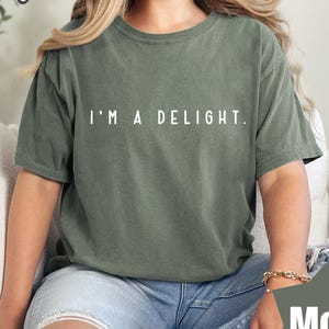 COMFORT COLORS I&#39;m A Delight プリントTシャツ、面白い言葉シャツ、面白いTシャツ、レディースTシャツ、メンズシャツ、面白いシャツ