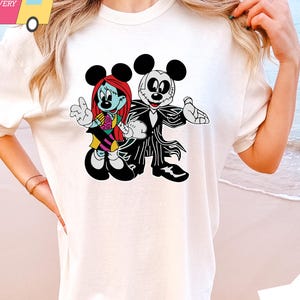 COMFORT COLORS Halloween Mickey Minnie Disney Couple T-shirt, Mickey and Minnie Shirt, Halloween Couple Shirt, Disneyland Halloween