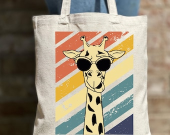Funny Giraffe Tote Bag,Cute Giraffe Tote Bag, Animal Lover Gift, Cute Tote Bag, Canvas Bag, Aesthetic Bag, Casual Canvas Tote, Gift Tote Bag