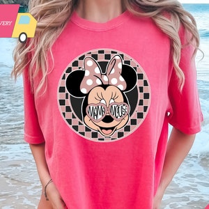 COMFORT COLORS Koszulka Mama Mouse, Koszulka Disney na Dzień Matki, Koszulka Minnie Head, Disney Mama Mouse, Koszulka na Dzień Matki, Koszulka Disney Mama