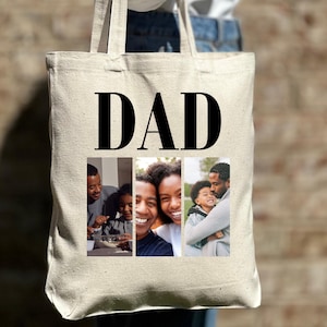 Sac fourre-tout en toile photo personnalisé pour la fête des pères, Sac fourre-tout personnalisé pour les pères, Toile décontractée, Sac à bandoulière, Sac à bandoulière esthétique