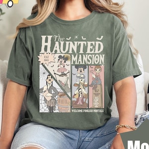COLORES CONFORTABLES Camiseta retro de Disney de La Mansión Encantada, camiseta de Halloween, camiseta de La Mansión Encantada, regalos de Halloween, La Mansión Encantada 1969