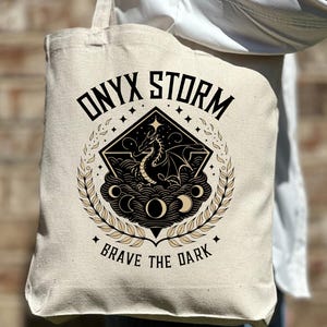 Onyx Storm Tote Bag, Fourth Wing Tote Bag, Basgiath War College Canvas Bag, Dragon Rider, Bookish Tote Bag\ Riders Quadrant, Fantasy reader