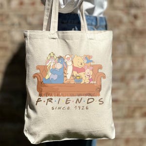 Retro Winnie The Pooh Friends Tote Bag, Pooh and Friends Tote Bag, Tote Bag gift, Cute Tote Bag, Casual Disney Tote Bag, Pooh Lover Gift Bag