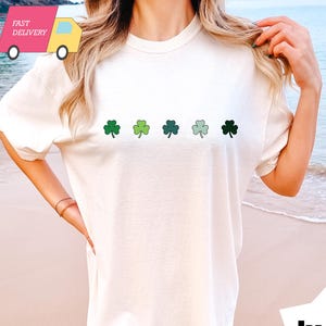 COMFORT COLORS Shamrock Tee, Womens Shenanigans Shirt ,Cute St Patricks Day T-shirt, Lucky T-shirt, Irish Shirt Four Leaf Clover