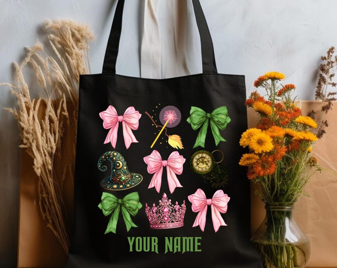 Custom Witches Of OZ Funny Tote Bag, Wizard Themed Wicked Character Bag, Cool Wicked Bag, Glinda Elphaba Tote Bag, Musical Fan Tote Bag
