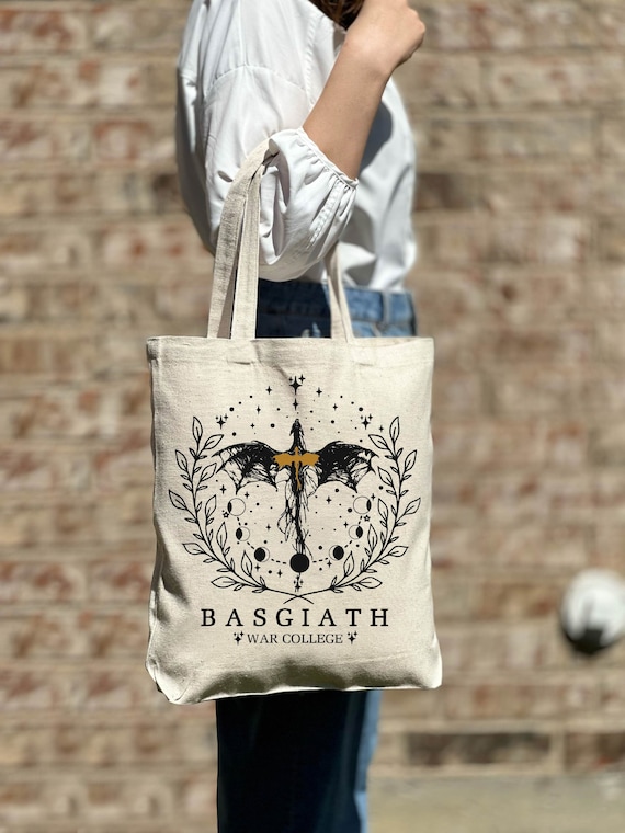 Fourth Wing Tote Bag, Basgiath War College Canvas Bag, Dragon Rider, Bookish Tote Bag\ Riders Quadrant, Fantasy reader