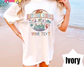 KOMFORT-FARBEN Kundenspezifisches 2025 Universal Studios-Familienreise-T-Shirt, Universal Studios-Trip-T-Shirt, Familienurlaubs-Shirt, Zaubererhaus-T-Shirt