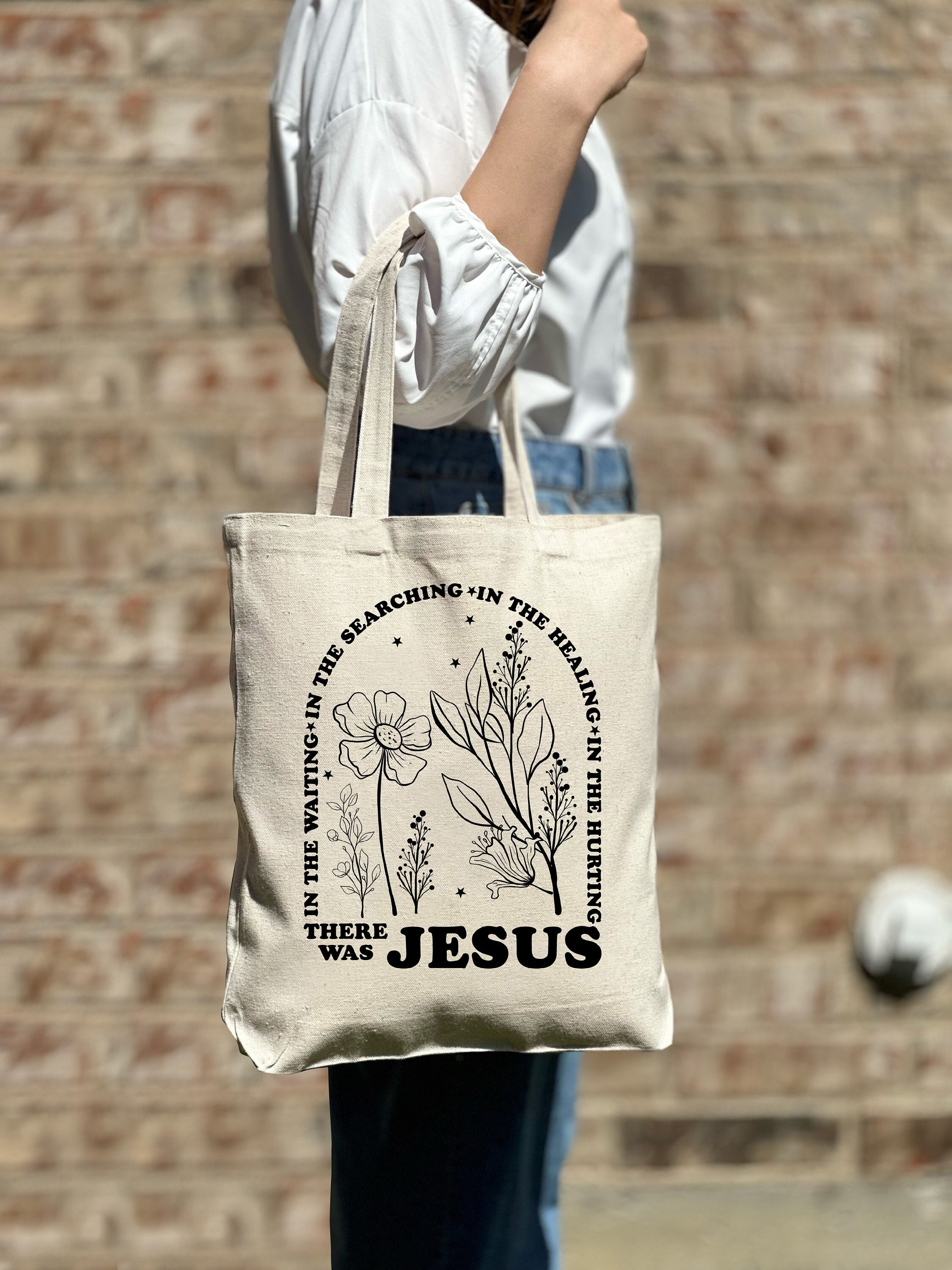 Rone168 Christliche Geschenktasche 'There Was Jesus' Für Frauen – Organizer-Tasche 25,4 X 17,8 Cm In Beige