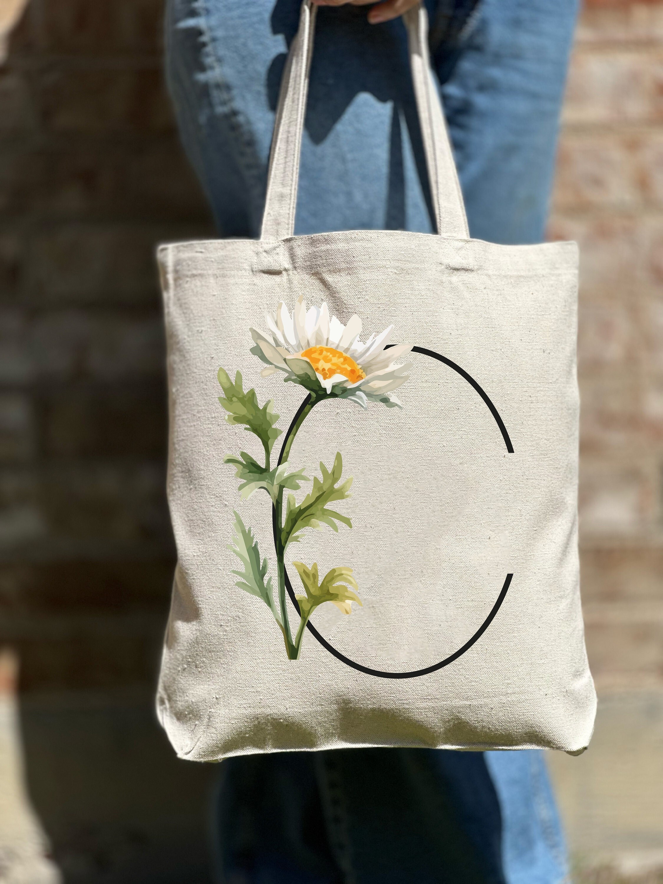 Regalo floreale di nascita personalizzato di aprile, borsa tote in tela personalizzata, regalo di compleanno per lei, regalo per la mamma, regalo per i migliori amici, regali per la madre