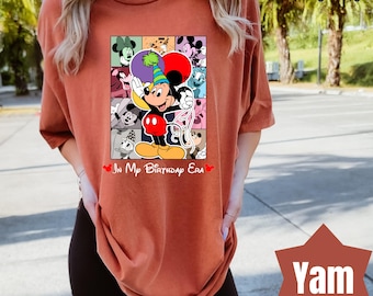 Koszulka Comfort Colors Disney In My Birthday Era, Koszulka urodzinowa Disney Mickey Minnie, Koszulka urodzinowa dla dziewczynki i chłopca, Koszulka urodzinowa Disney Trip