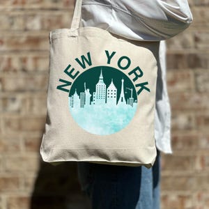 Torba typu tote z Nowego Jorku, Torba podróżna, Torba typu tote z Nowego Jorku, Ładna torba typu tote, Torba płócienna, Estetyczna torba, Codzienna torba płócienna