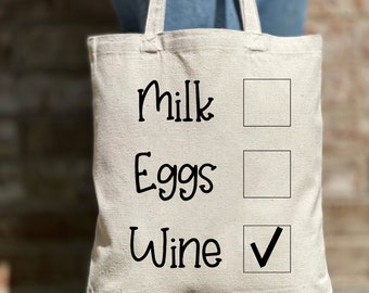 Wine Tote Bag, Funny Tote Bag, Gift Tote, Grocery Tote Bag, Casual Canvas Tote Bag, Women Shoulder Bag, Cute Tote Bag