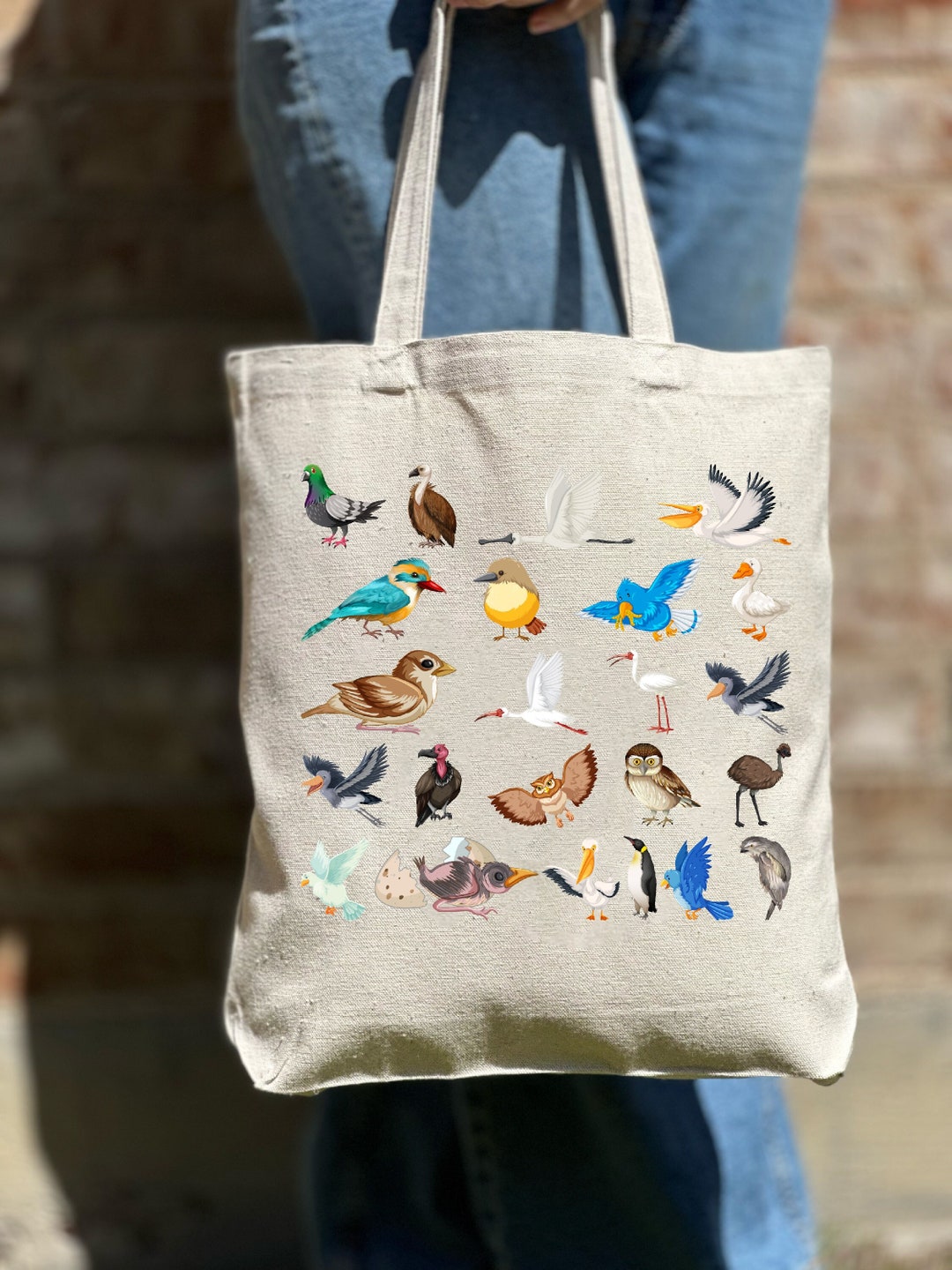 Different Kinds Birds Collection Tote Bag Bird Lover Gift Tote Cute