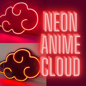 Anime Neon Sign | LED Neon sign | anime cloud neon sign | wall decor | cool wall decor | anime wall decor