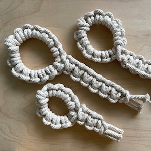 Dog Rope Chew Toy / Biodegradable, Handmade, Macrame Cotton / Small Medium Large Sizes // THE RING