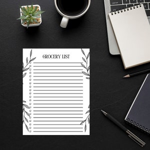 Digital Download Template Grocery List