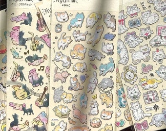 Kawaii Cat Stickers| Bullet Journal |Planning |Kitten