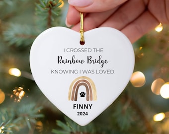 Crossed the Rainbow Bridge Pet Memorial Ornament Pet Bereavement Gift Rainbow Bridge Pet Remembrance Gift Cat Memorial Gift Pet Loss Gift