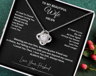 Sterling Silver Personalized Necklace Gift Valentine Present To My Wonderful Wife Anniversary Gift For Wife Birthday Gift Mothers Day Gift