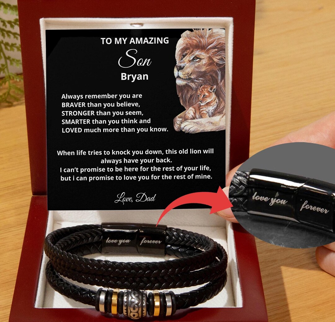 Personalized Christmas Gift for Son Bracelet Present From Dad to Son