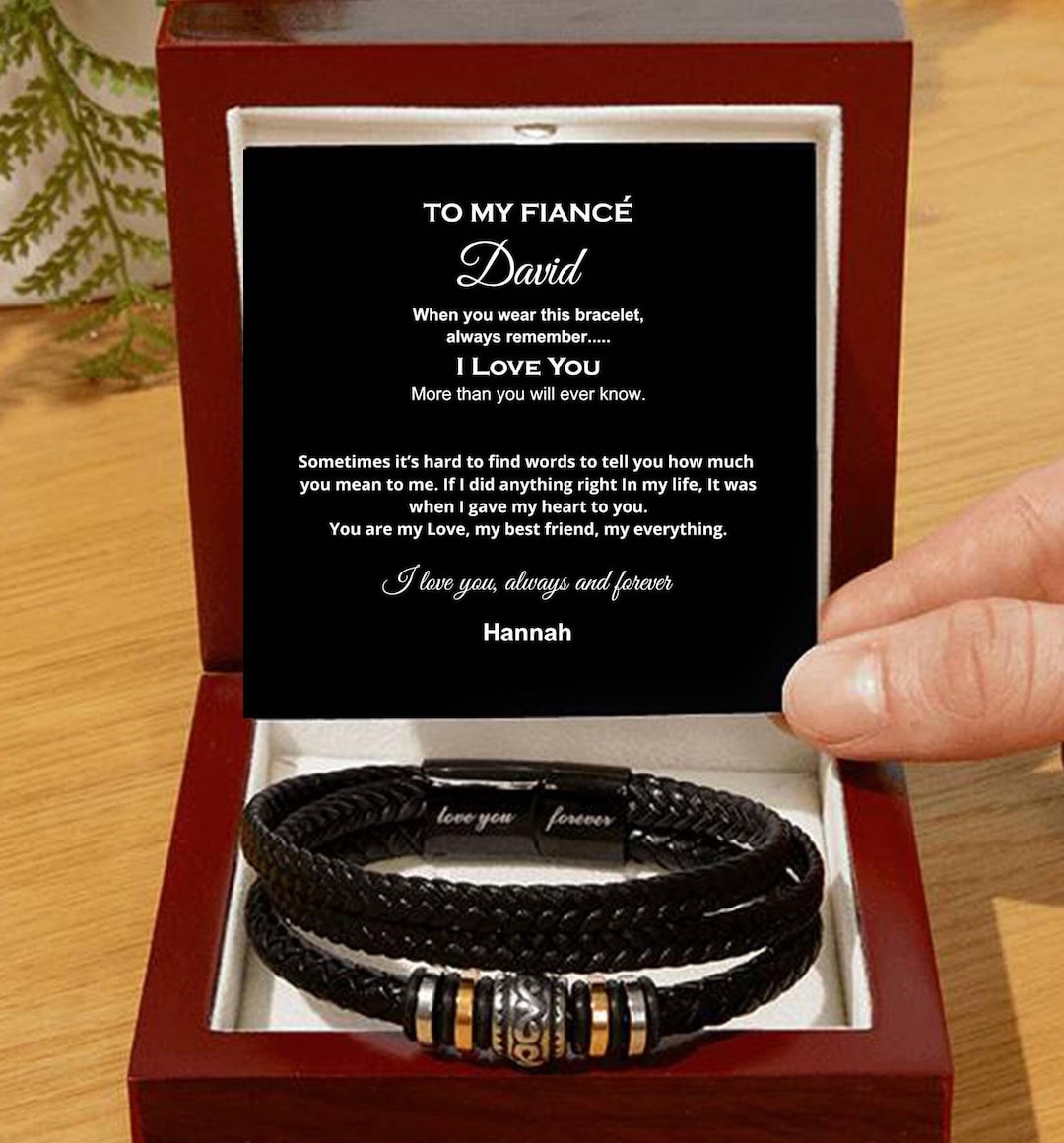 To My Fiancé Bracelet Gift Husband to Be Valentine Birthday Present for