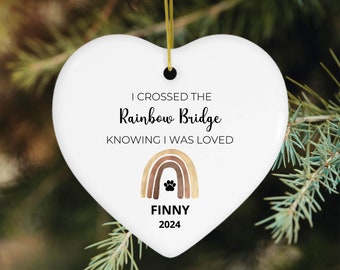 Pet Memorial Ornament Pet Bereavement Gift Rainbow Bridge Pet Remembrance Gift Cat Memorial Christmas Gift Dog Puppy Loss Gift Dog Lover