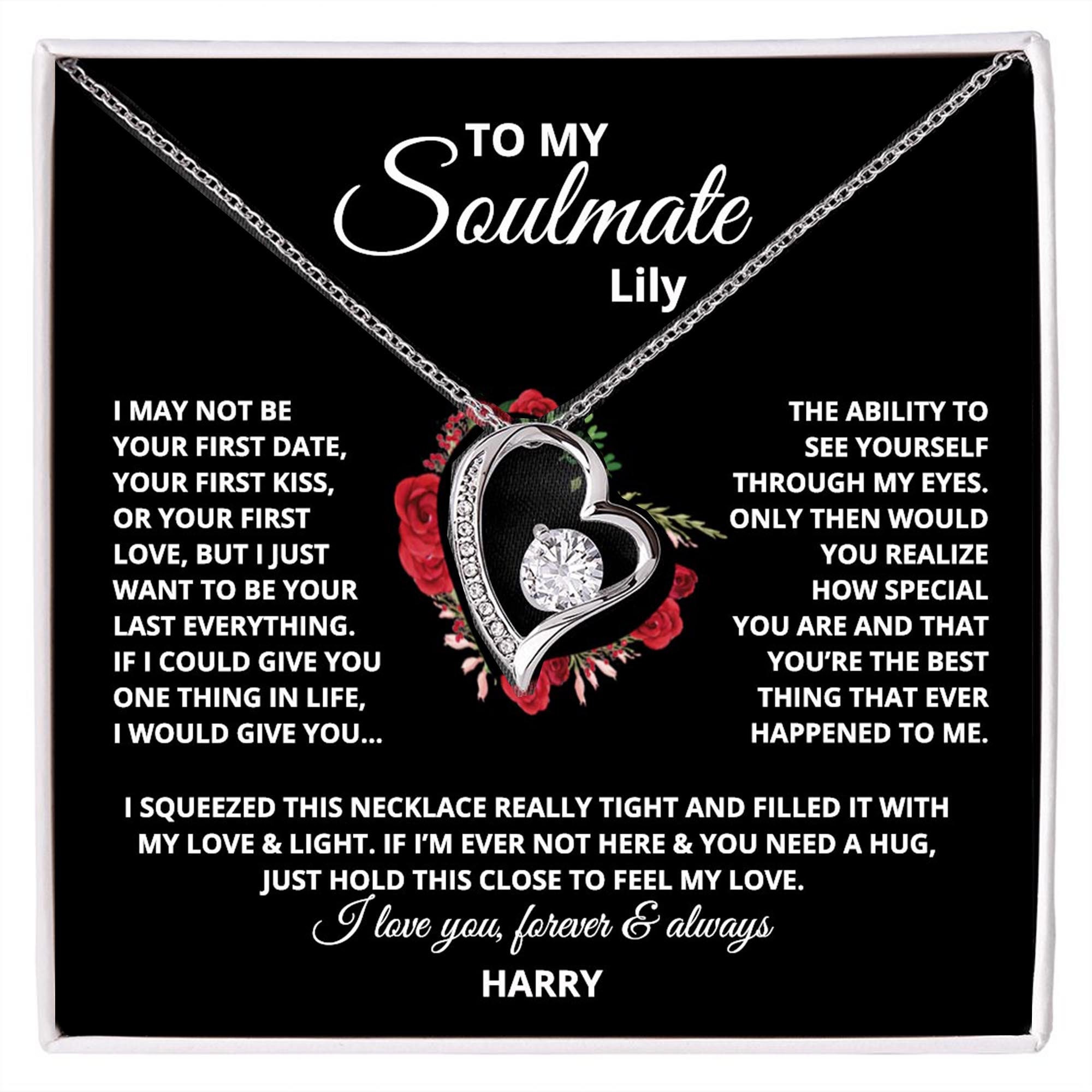 Anniversary Gift for Wife Necklace Gift for Girlfriend Soulmate