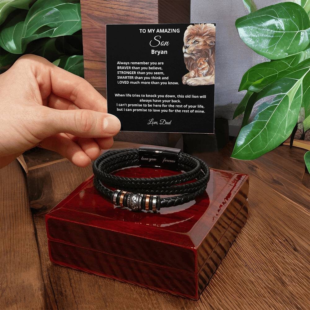 Personalized Christmas Gift for Son Bracelet Present From Dad to Son