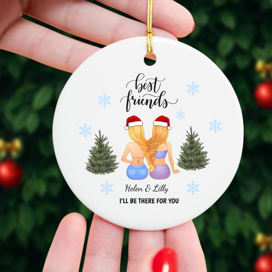 Personalized Best Friends Christmas Gift Custom Name Hanging Tree Decor ...