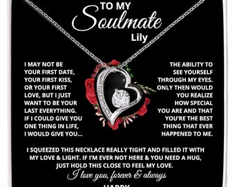 PERSONALIZED To My Soulmate Necklace, Gift for Wife, Girlfriend, Anniversary Necklace, Soulmate Gift, Christmas Gift, Valentine's Gift