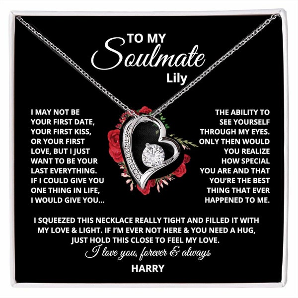 PERSONALIZED To My Soulmate Necklace, Gift for Wife, Girlfriend, Anniversary Necklace, Soulmate Gift, Christmas Gift, Valentine's Gift