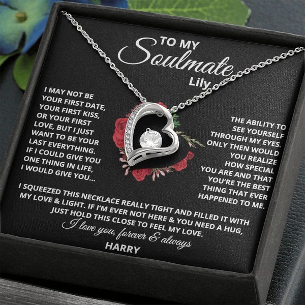 To my Soulmate Gift Personalized Gift for Wife Necklace Gift for Girlfriend Christmas Present Wife to Be Pendant Fiancee Valentine's Gift