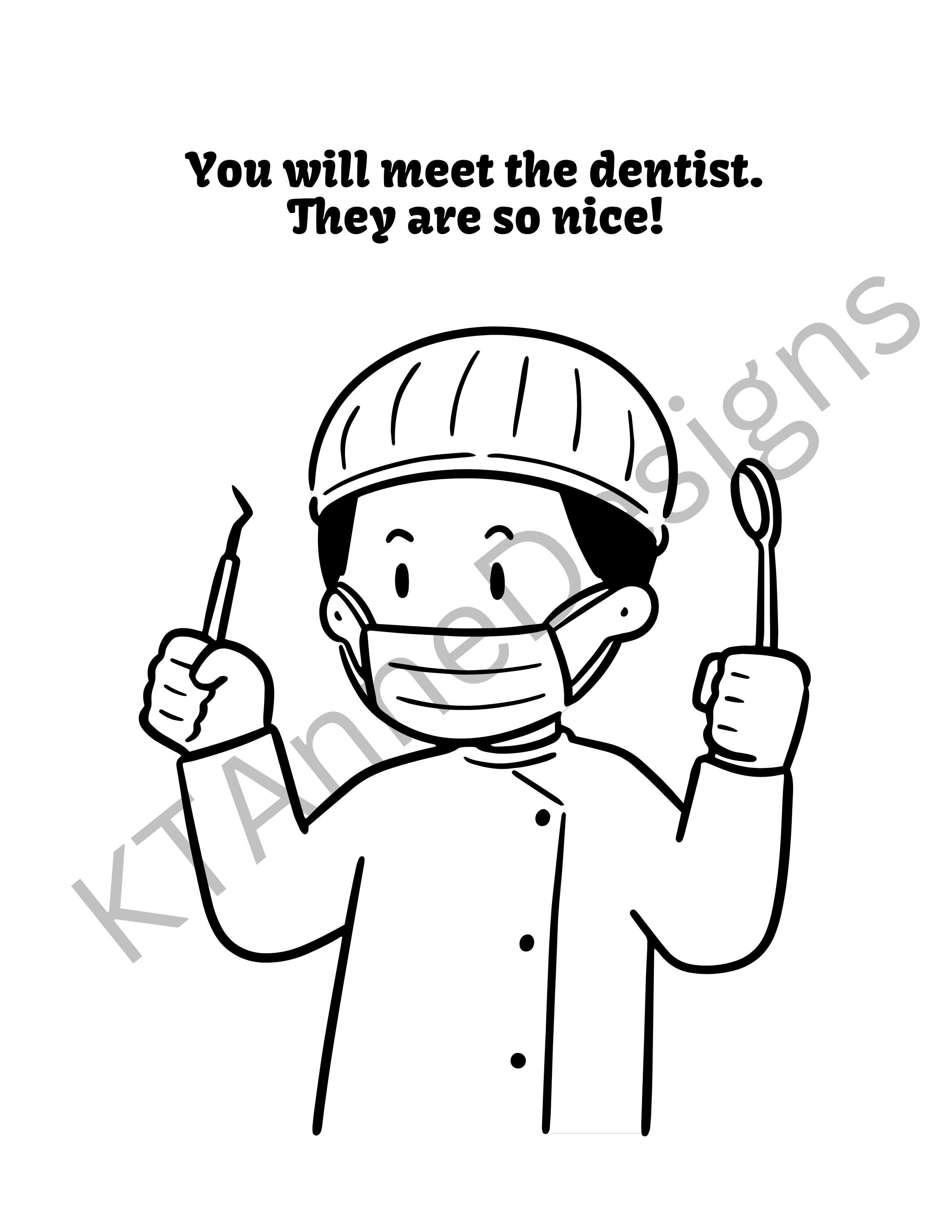 Children's Dental Coloring Pages DIGITAL DOWNLOAD, Kid's Education