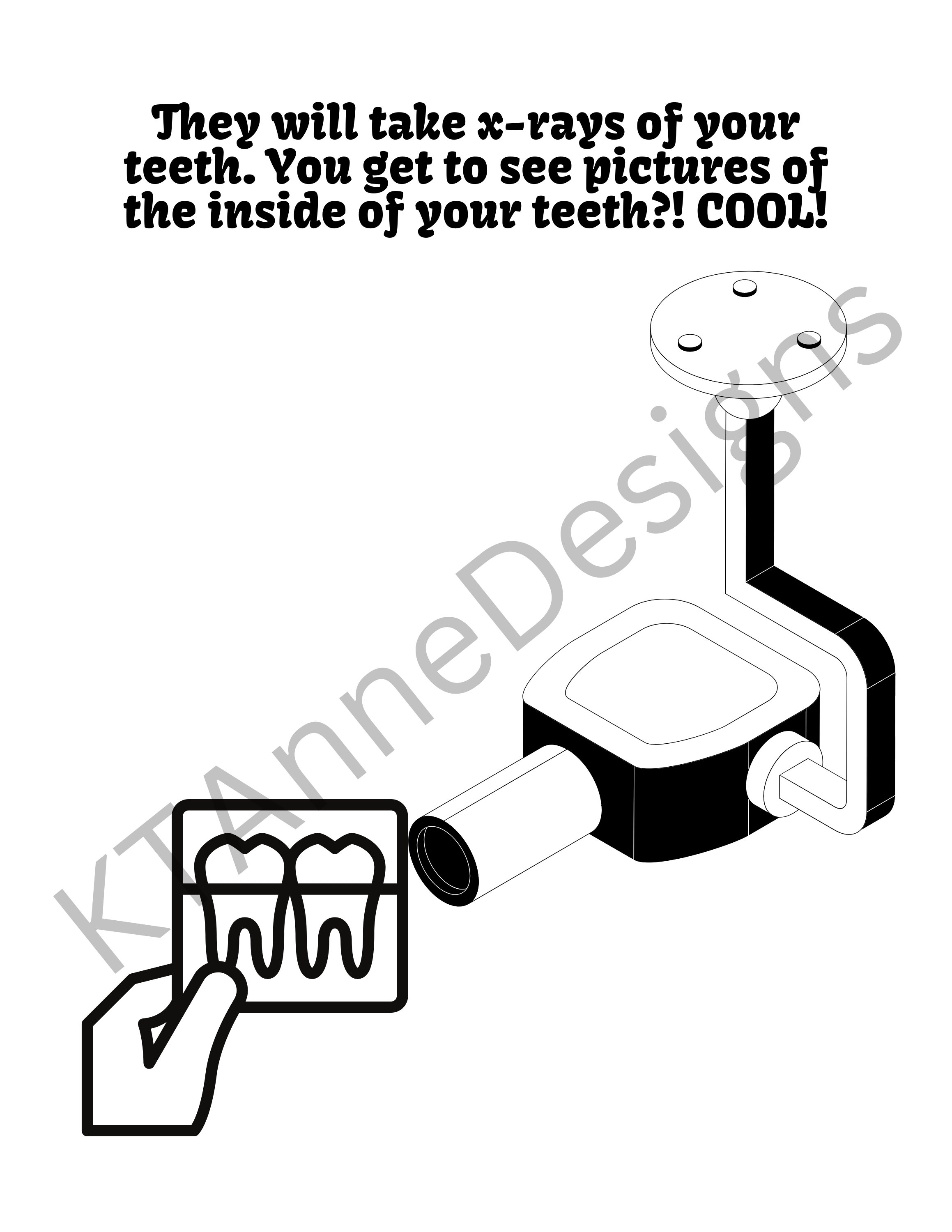 Children's Dental Coloring Pages DIGITAL DOWNLOAD