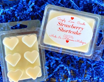 Strawberry Shortcake Wax Melts, Heart Shaped Tarts, Sweet Fruity Scented