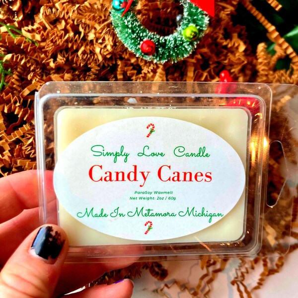 Candy Cane wax melt for warmer, Peppermint scented gift for best friend, Heart shaped wax tart, Gift for real estate agent