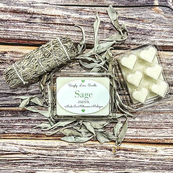 Sage wax melts for warmer, Clears negativity, Relaxing scented tarts, Sage incense handmade gift, Housewarming gift, Great for meditation