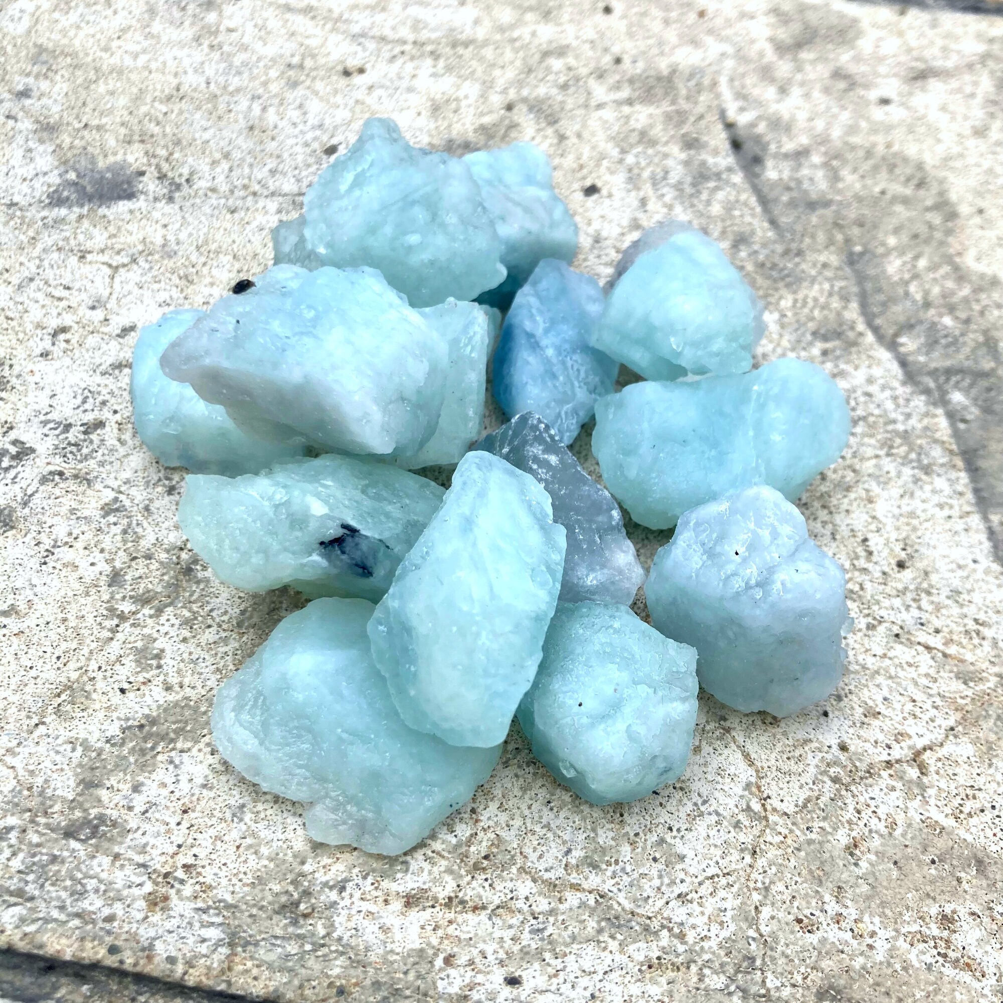Aquamarine Raw Crystal Bluegreen Gemstone Healing Etsy