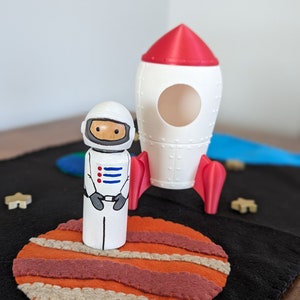 Astronaut and rocket