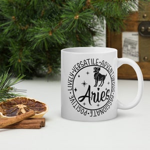 Zodiac Sign Descriptive Coffee Mug, 11 oz Coffee Mug, Drinkware, Horoscrope Zodiac Sign Cup, Coffee Cup with Zodiac Sign